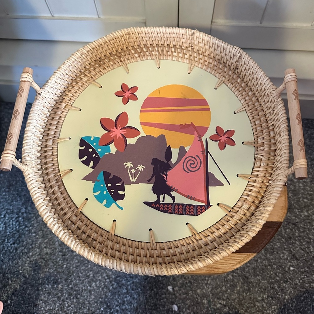 Disney Tray - Moana Spotlight Collection - Moana Woven Rattan Wooden Tray